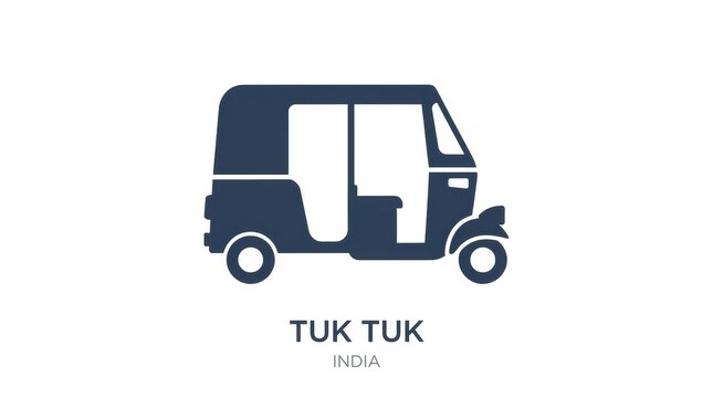 Tuk tuk india transportation icon