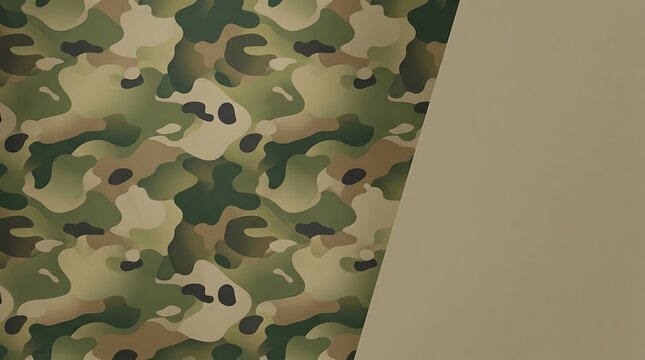 Woodland camouflage pattern background with blank copy space