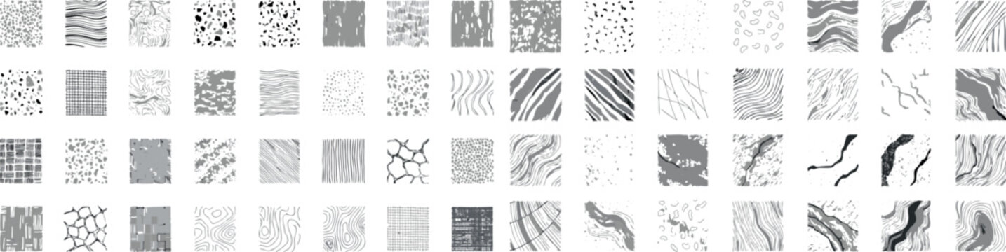 Collection of various grayscale texture patterns
