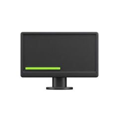 Fototapeta premium Stylized Computer Monitor with Loading Progress Bar 3D Illustration Isolated on a Transparent Background