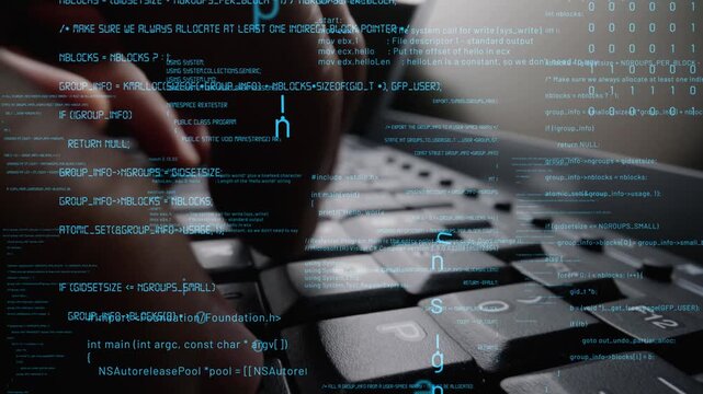 This abstract image illustrates programming code flowing over a keyboard, highlighting the intersection of technology and innovation in today digital landscape. Xenic