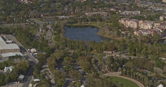 Orlando Florida Aerial v25 birdseye shot of amusement park during a sunny day - DJI Inspire 2, X7, 6k - March 2020