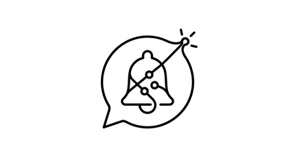 Obraz premium Bell notification alert inside speech bubble icon.