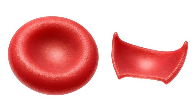 Normal Red Blood Cell and Helmet Cell Schistocyte Comparison Isolated on White Background Realistic Medical Illustration