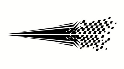 Obraz premium Speed Racing Decal and Checkered Flag Vector Graphic