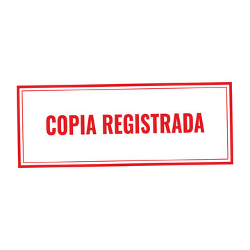 Red copia registrada stamp icon isolated on transparent background