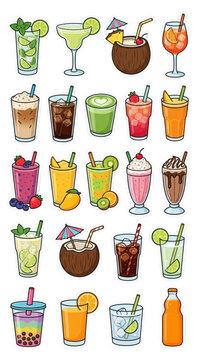 Ultimate Summer Drinks, Cocktails, and Smoothies Sticker Sheet