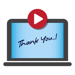 Fototapeta premium Laptop Screen With Thank You Message