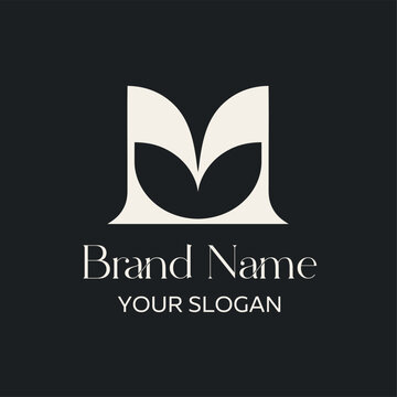 Minimalist Abstract Leaf Monogram Logo