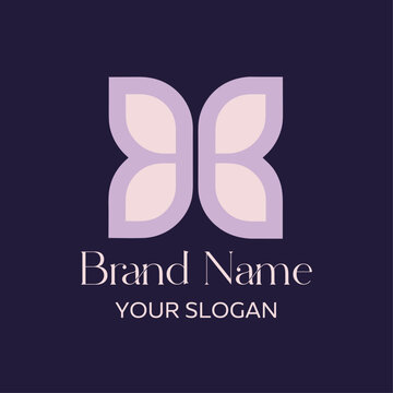 Geometric Abstract Four Petal Flower Logo