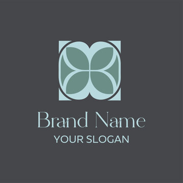 Geometric Luxury Four Leaf Clover Logo