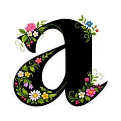 Obraz premium PNG Floral decorative letter illustration