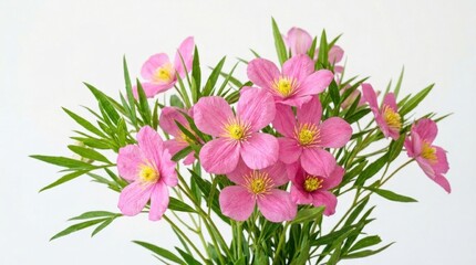 Fototapeta premium Vibrant close-up of pink flowers in full bloom Bunga kamboja Jepang atau adenium. with copy