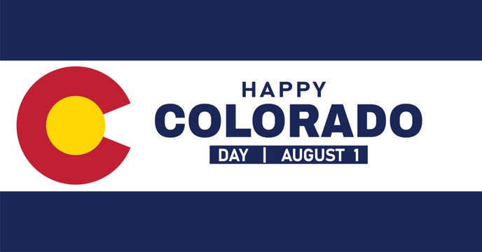 Colorado Day august 1st. Suitable for greeting card, banner, or poster illustration.