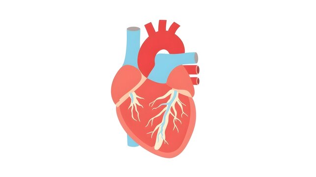 Realistic human heart vector drawing