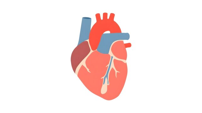 Realistic human heart vector drawing