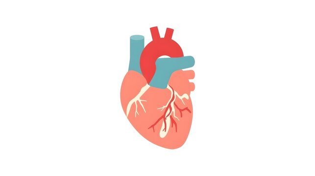 Realistic human heart vector drawing