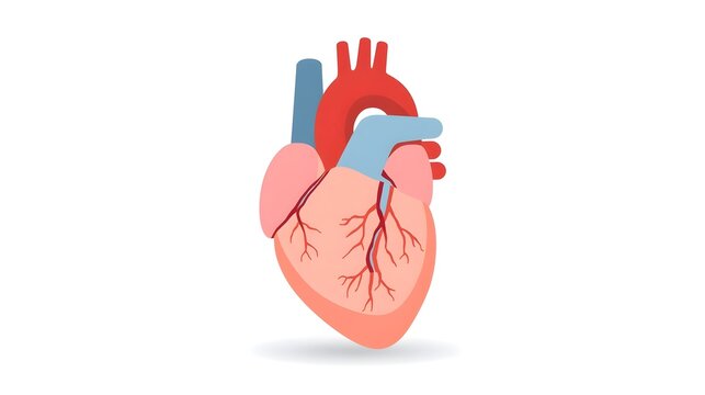 Realistic human heart vector drawing