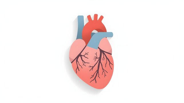 Realistic human heart vector drawing