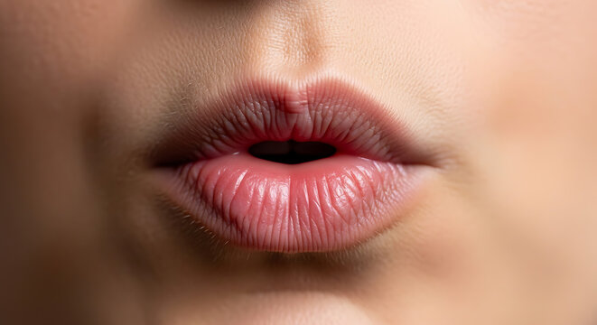Close up of female lips.