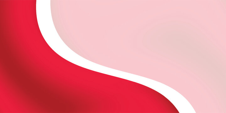 Abstract Red Pink Fluid Wave Background with Soft Curved Layers and White Copy Space. Creative element design in vetor illustration