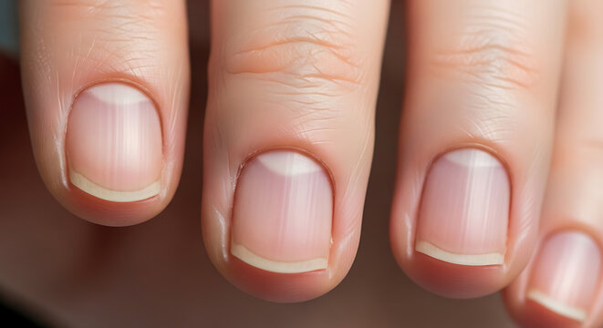 Closeup of fingernails on hand.