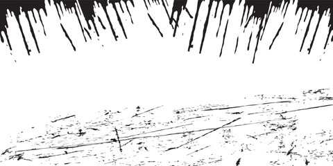 Hand-drawn sketch of a melting black paint frame with a grunge texture on a white background. suitable for horror-themed designs, posters, street art, and overlays. © Yudi