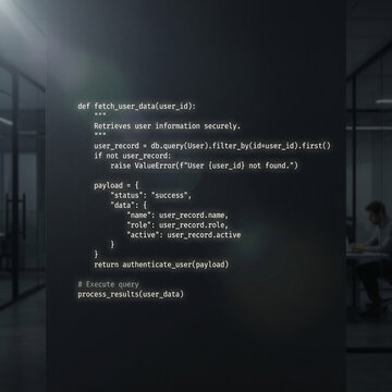 Close up of Python source code screen.