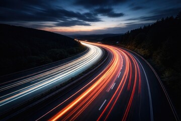 Fototapeta premium Dynamic highway light trails
