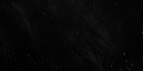 Fototapeta premium Black background with white specks and scratches texture overlay vector graphic design element