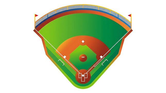 Baseball field aerial view green grass diamond sport