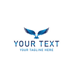 Fototapeta premium Blue Eagle Logo, Customizable Vector Template, Business Icon, Corporate Symbol