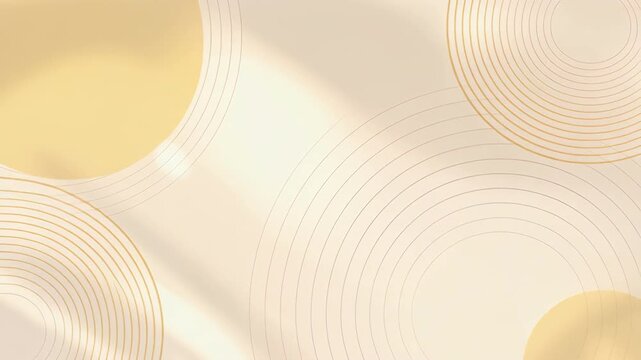 Minimalist beige background with concentric circles and soft light effects