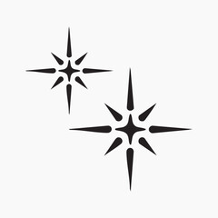 Fototapeta premium Minimalist black star sparkles element vector