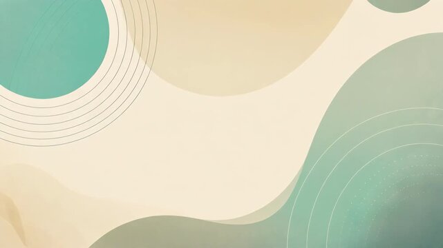 Abstract minimalistic background with circular patterns on beige and green tones
