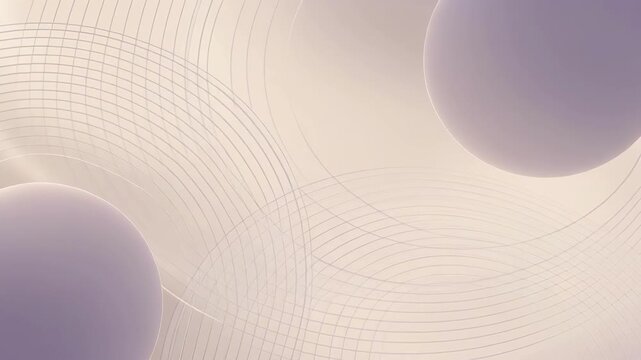 Soft pastel background with circular lines and gradient spheres