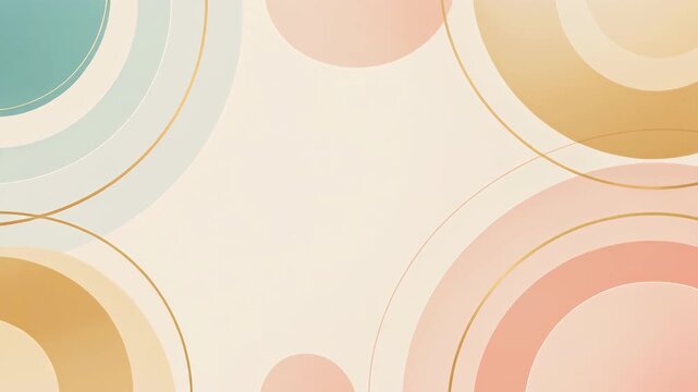 Abstract background with pastel concentric circles and gold accents