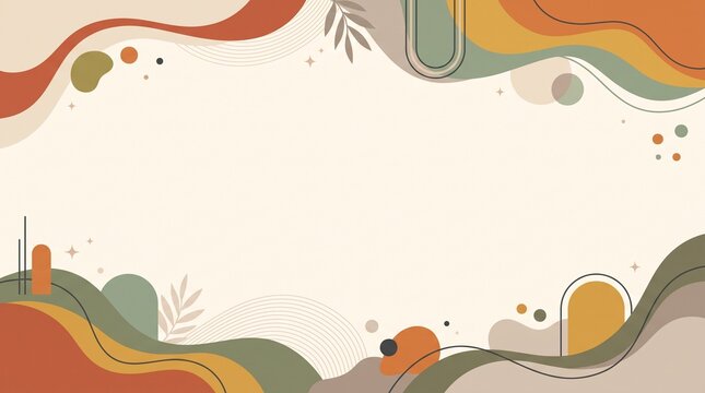 Modern Abstract Background with Organic Flowing Shapes and Earthy Tones, Ideal for Creative Design Projects and Digital Presentations
