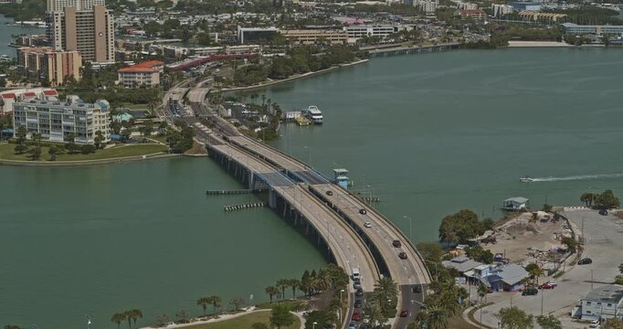 St Pete Beach Florida Aerial v6 reveal panning view towards South Pasadena - DJI Inspire 2, X7, 6k - March 2020