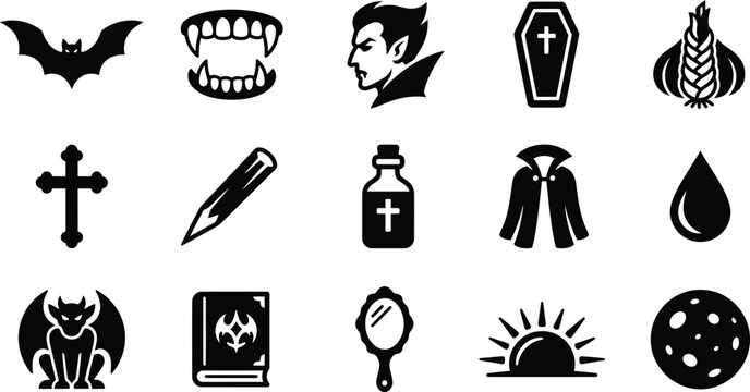 Halloween-themed icons set collection