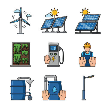 Renewable Energy Systems Illustration.