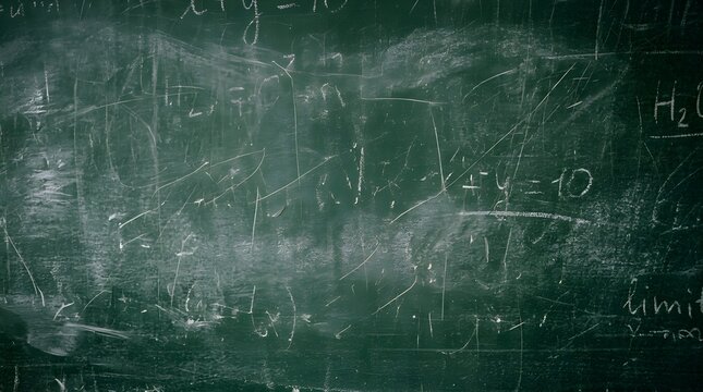 Green Chalkboard Background with Smudges and Formula Scratches