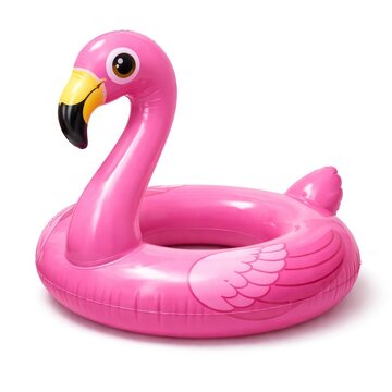 Pink inflatable flamingo float