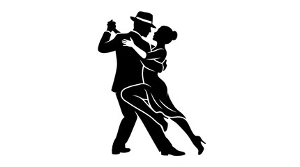 Obraz premium Tango Dancers Silhouette