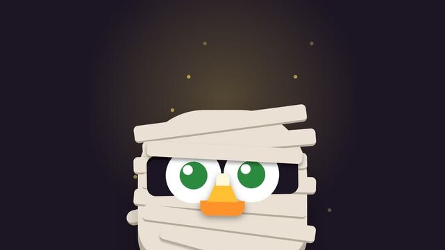Cute Cartoon Mummy Character Animation for Halloween Celebration.