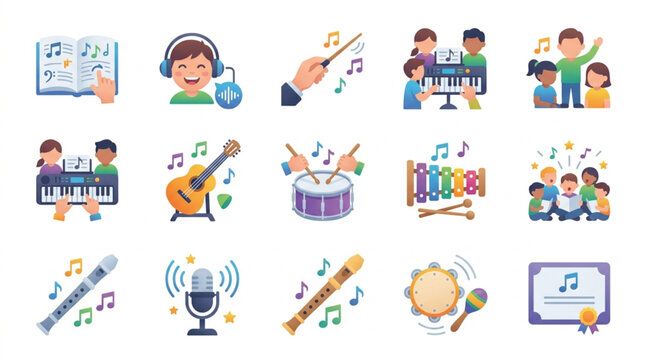 Collection of Musical Instruments and Activities for Children.