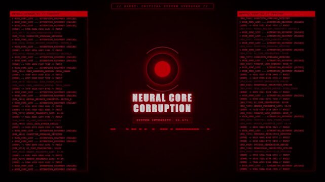 Neural Core Corruption AI System Failure Deep Learning Crash Animation.