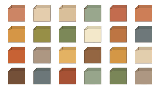 Colorful illustration of various colored squares on white background