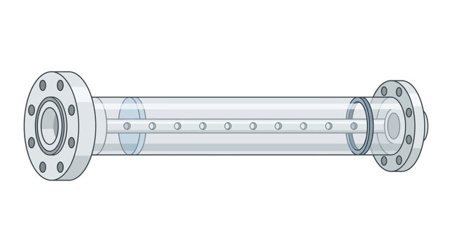 Industrial pipe with flanges and bolts is shown in a detailed illustration