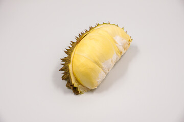 Ripe Durian pulp isolated on white background. © Dub Dub Studio